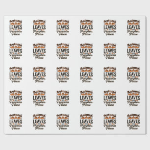 Papier Cadeau Feuilles d'automne Citrouilles S'il vous plaît Vin