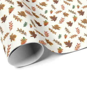 Papier Cadeau Feuilles d'automne, impression d'automne