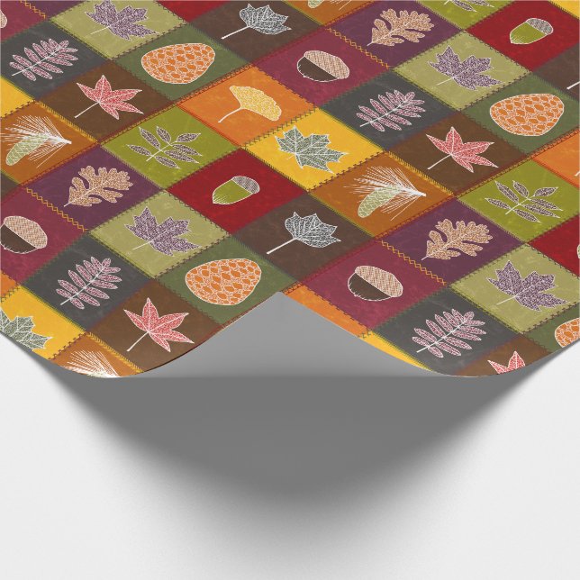 Papier Cadeau Feuilles d'automne surpidées (Coin)