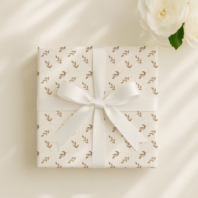 Papier Cadeau Feuilles de Boho, garderie neutre pour les femmes (Créateur téléchargé)