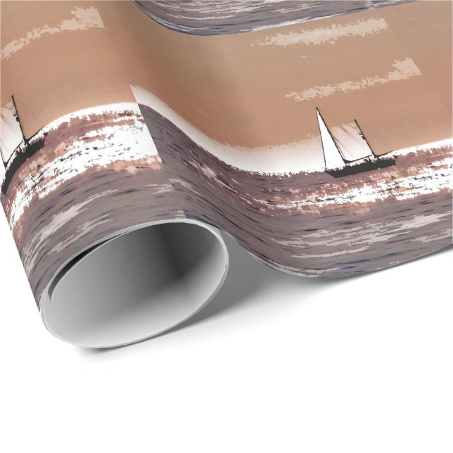 PAPIER CADEAU FEUILLES DE CORDE (Coin rond)