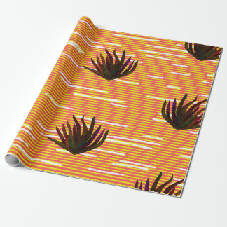 Papier Cadeau Feuilles de couleur, plante exotique sans couture 