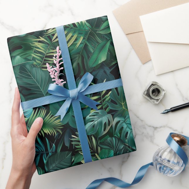 Papier Cadeau Feuilles de la forêt tropicale tropicale (Cadeaux)