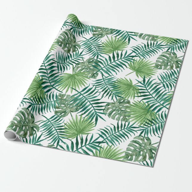 Papier Cadeau Feuilles de la jungle tropicale (Déroulé)