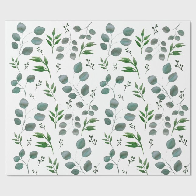 Papier Cadeau Feuilles de l'eucalyptus (Plat)