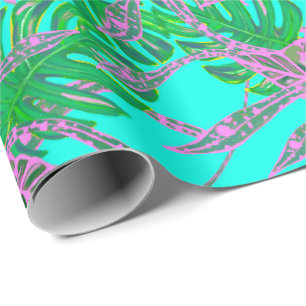 Papier Cadeau Feuilles de palme et coleus glace tropicale