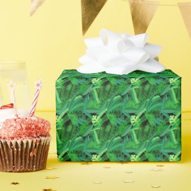 Papier Cadeau Feuilles De Palmiers Tropicaux (Fête d'anniversaire)