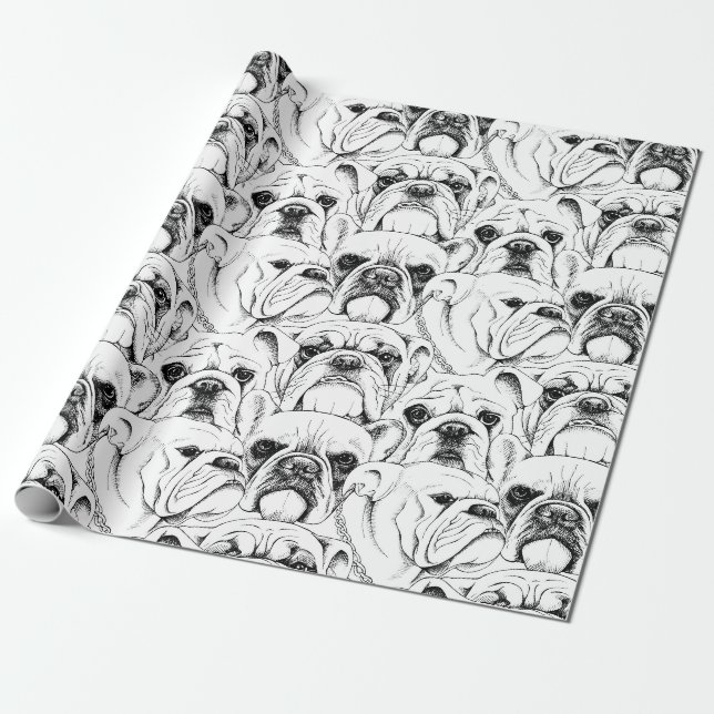 Papier Cadeau Feuilles de papier à envelopper sans soudure Bulld (Déroulé)