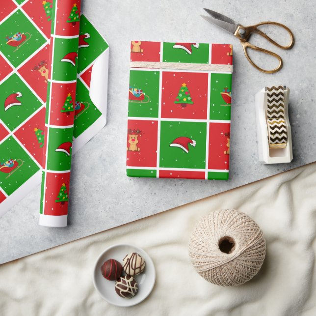 Papier Cadeau Feuilles de papier d'enveloppement de Noël (Artisanat)