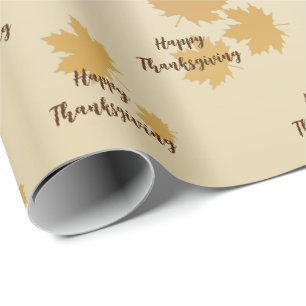 Papier Cadeau Feuilles d'érable de Thanksgiving
