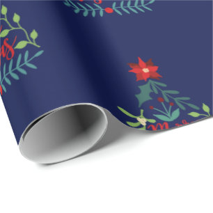 Papier Cadeau Feuilles du feuillage de Noël