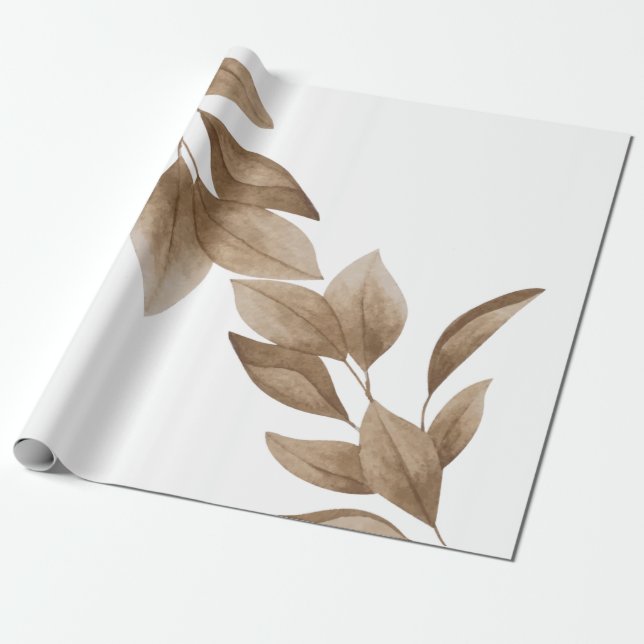 Papier Cadeau Feuilles esthétiques sèches (Déroulé)