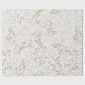 Papier Cadeau Feuilles minimalistes neutres Beige Botanique