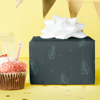Papier Cadeau Feuilles simples et points d'or