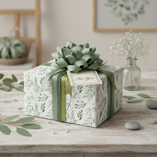 Papier Cadeau Feuilles vertes