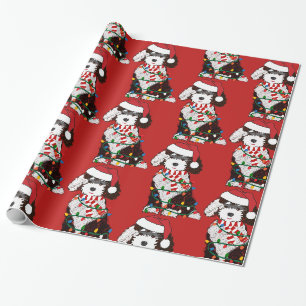 Papier Cadeau Feux de Noël Sheepadoodé Rouge