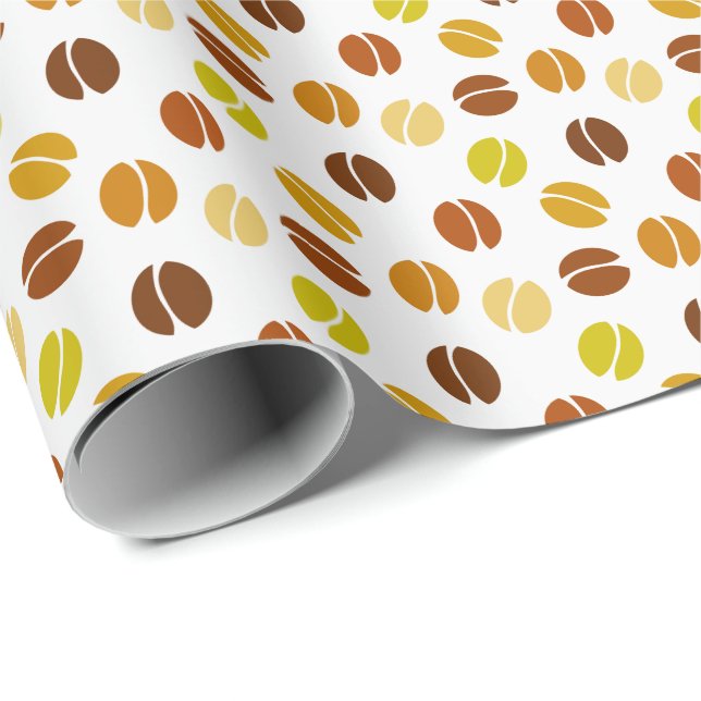 Papier Cadeau Fèves de café (Coin rond)