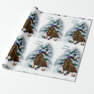 Papier Cadeau Field Spaniel Christmas
