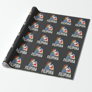 Papier Cadeau Fier drapeau philippin femme Philippines