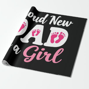 Papier Cadeau Fier Nouveau Père C'est une fille Genre Révéler Pa