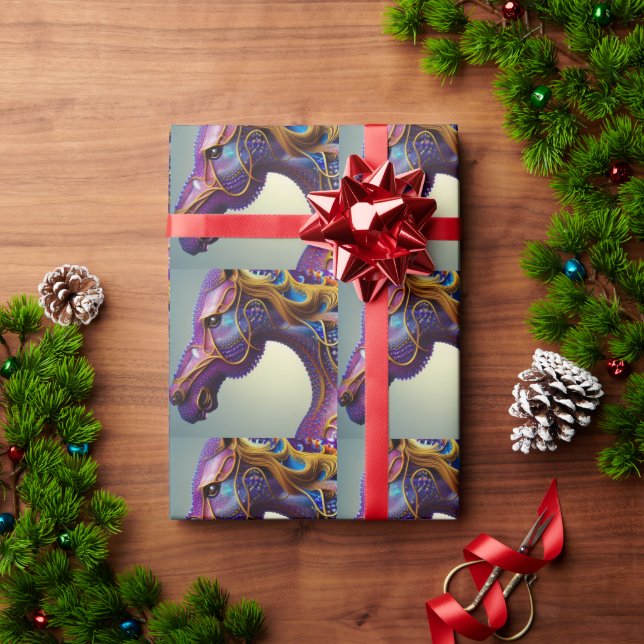 Papier Cadeau Fierce Gemmes Fracturales Cheval Tête (Cadeau de vacances)