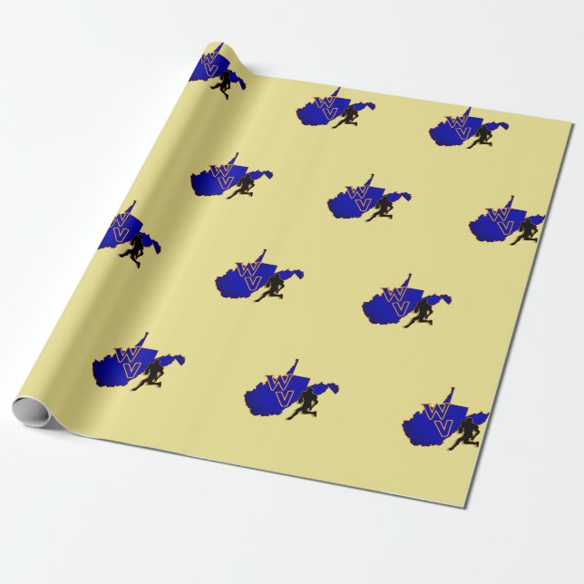 Papier Cadeau Fierté bleue d'or du football n de la Virginie (Déroulé)