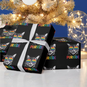 Papier Cadeau Fierté de chat gay lesbienne arc-en-ciel LGBTQ all