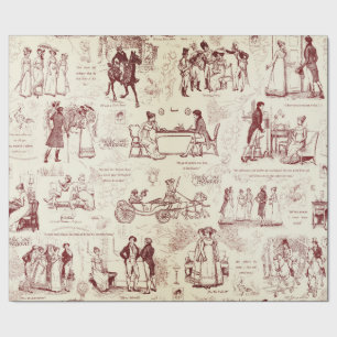 Papier Cadeau Fierté et préjugé Citations de l'ensemble Illustra