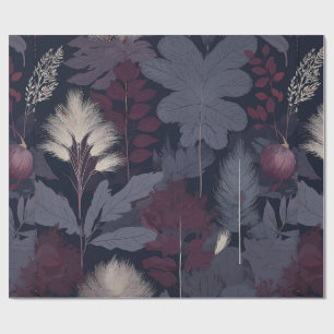 Papier Cadeau Figue prune & Herbe de la Pampa Automne sans coutu
