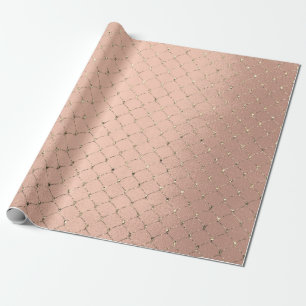Papier Cadeau Filet rose d'or de Faux de sépia d'or d'art déco