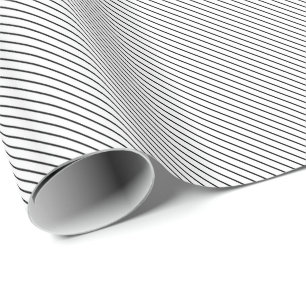 Papier Cadeau Filets diagonaux - blanc et noir