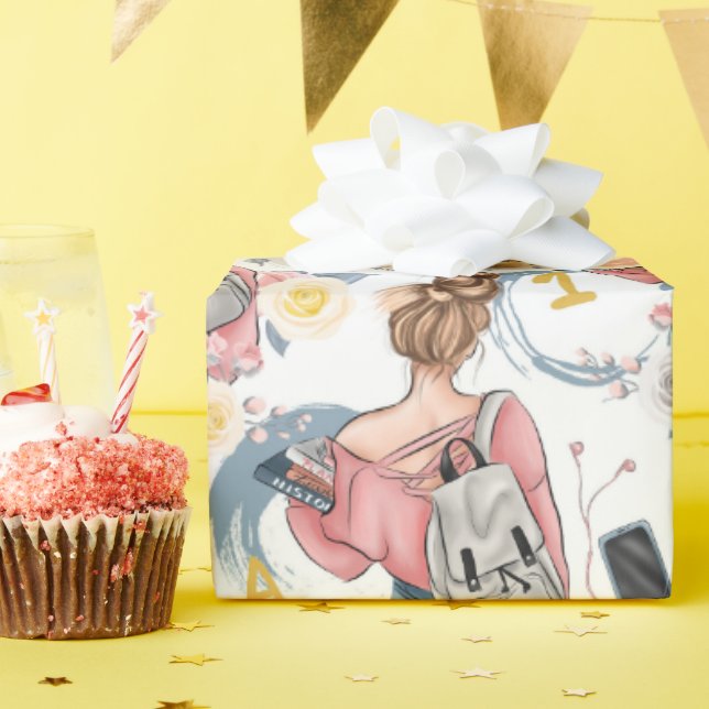 Papier Cadeau Fille adolescente Anniversaire (Fête d'anniversaire)
