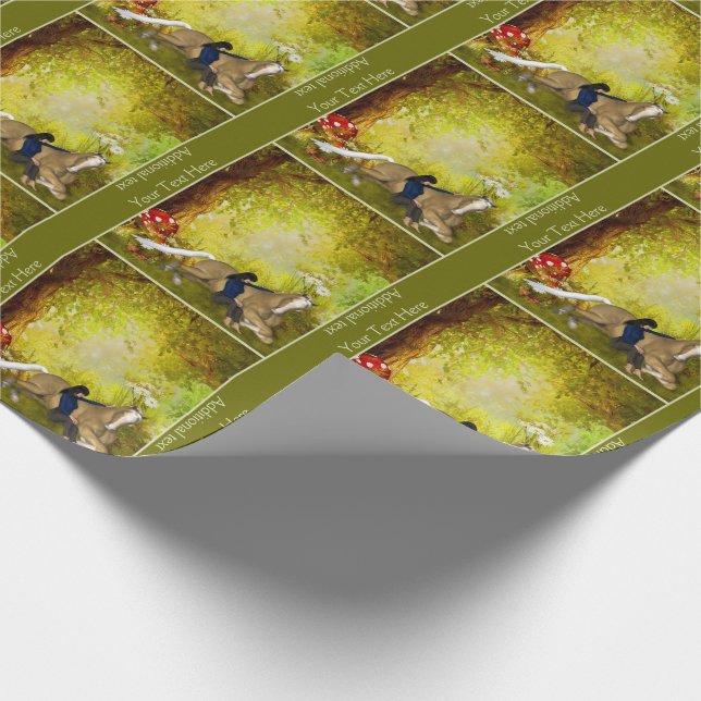 Papier Cadeau Fille Avec Cheval Imaginaire Art Personnalisé (Coin)