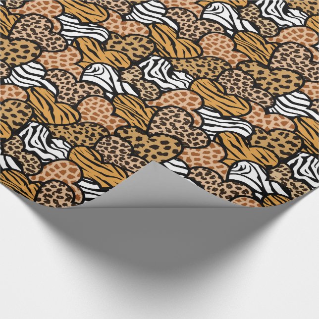 Papier Cadeau Fille Beige Jouer Coeurs Posters de animaux (Coin)