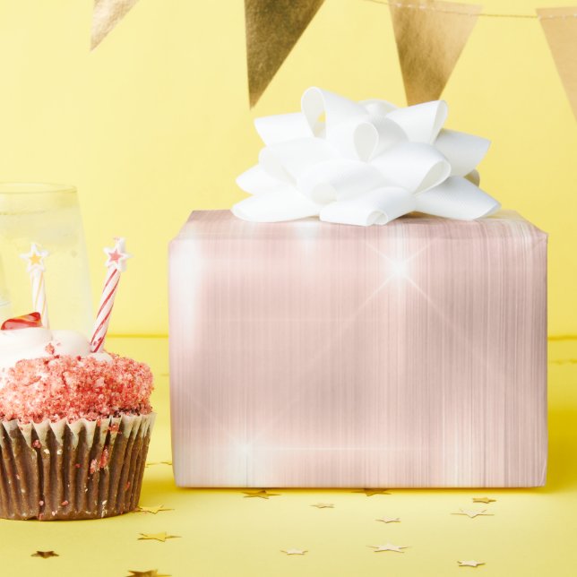 Papier Cadeau Fille Blush rose Glitzy Streaks Anniversaire (Fête d'anniversaire)