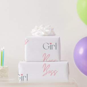 Papier Cadeau Fille Boss Word Texte Fille Design