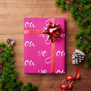 Papier Cadeau Fille Chic "Love You Love You Love You Love You" H