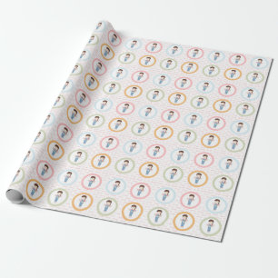 Papier Cadeau Fille d'anniversaire dans les salles Brunette