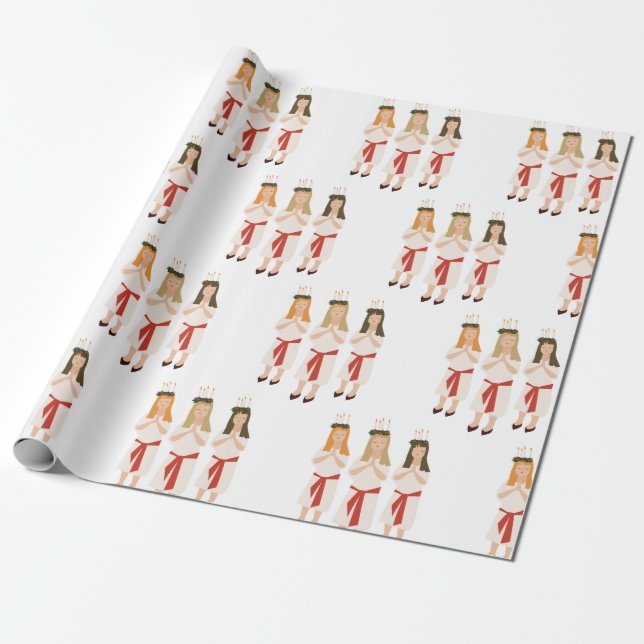Papier Cadeau Fille de Noël suédoise (Déroulé)