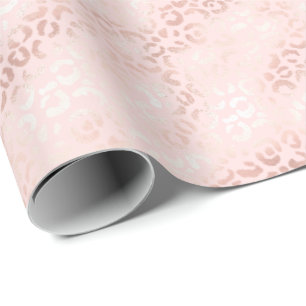 Papier Cadeau Fille Empreinte de léopard en verre rose Ombre