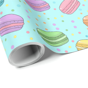 Papier Cadeau Fille Joli Macaron Français Cookie Patissier