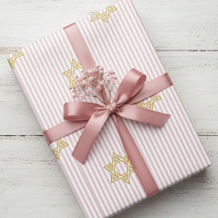 Papier Cadeau Fille juive bébé Simchat Bat Brit Bat rose