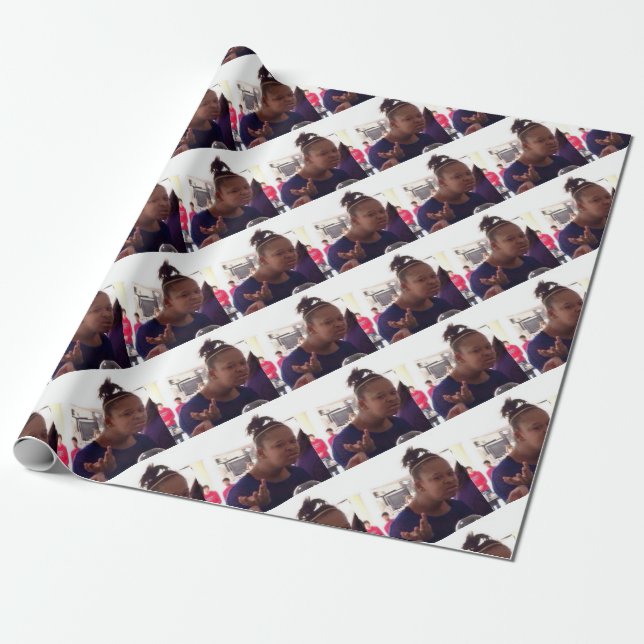 Papier Cadeau Fille noire quel meme (Déroulé)
