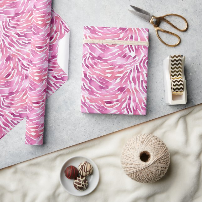 Papier Cadeau Fille rose animal Zebra Imprimer (Artisanat)