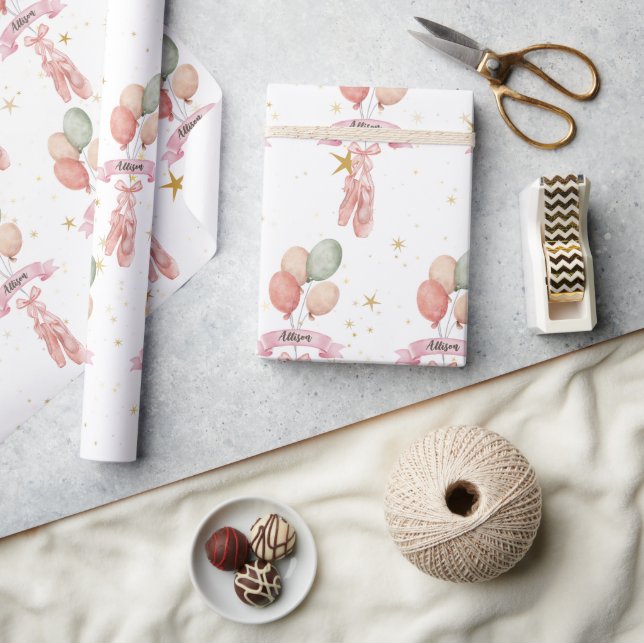 Papier Cadeau Fille rose Ballerina Motif fête d'anniversaire (Artisanat)