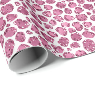 Papier Cadeau Fille rose brillant Empreinte de léopard