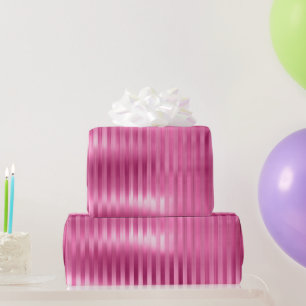 Papier Cadeau Fille rose rayures Anniversaire