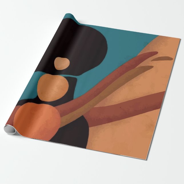 Papier Cadeau fille sous le tropique. Belle femme africaine. Noi (Déroulé)