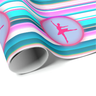 Papier Cadeau Filles Ballerina Dance Stripes