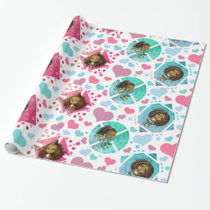 Papier Cadeau Filles Chibi afro-américaines enveloppant du papie